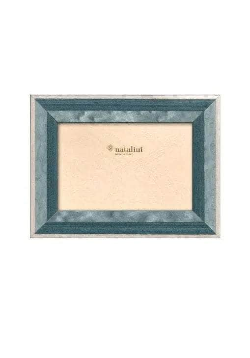 Beautiful Blue Marquetry Photo Frame with White Stripe 6x4