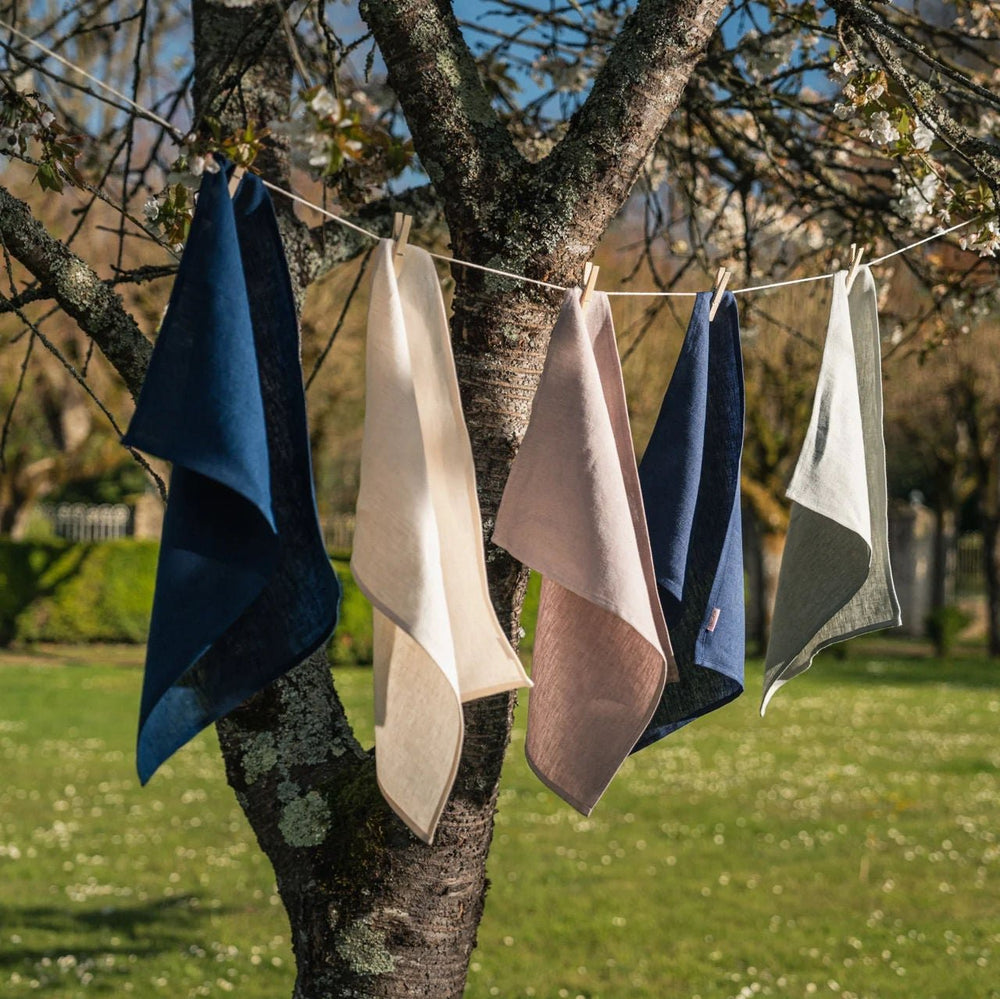 The Mineral Blue Linen Tea Towel