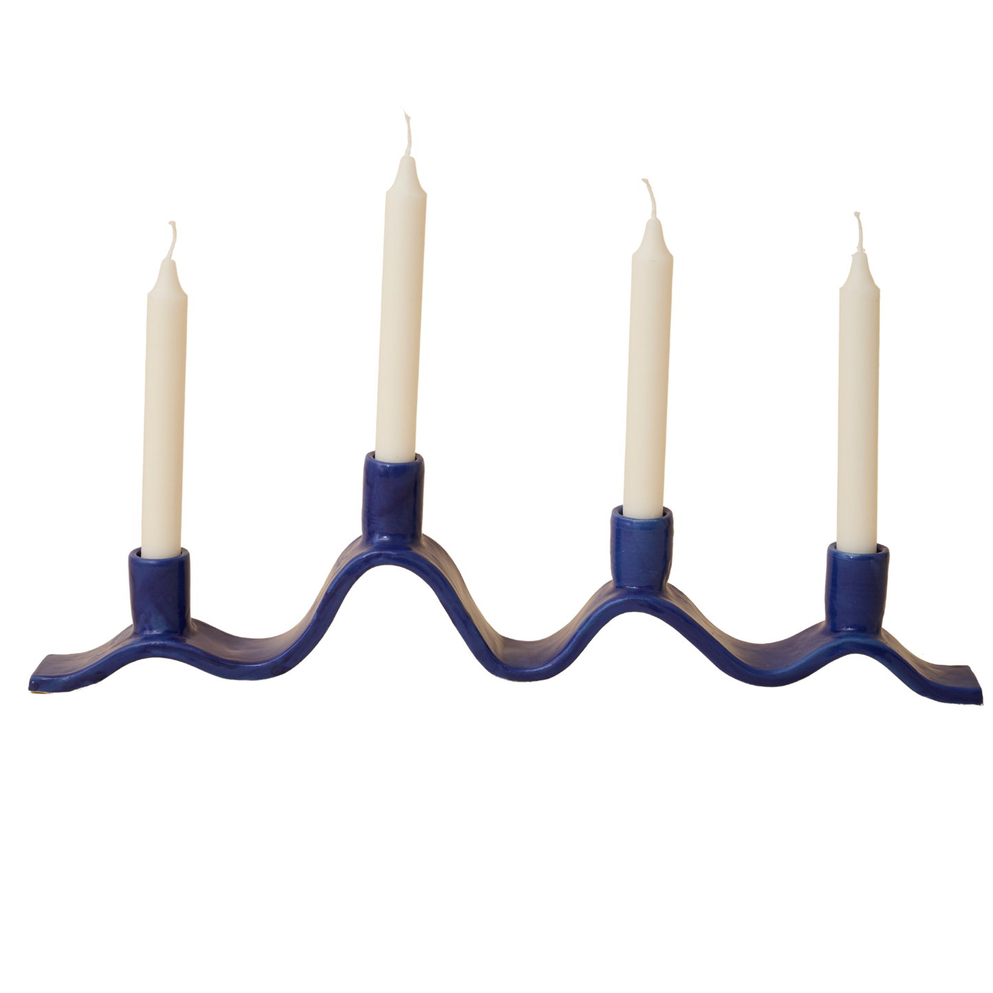 Large Wavy Candelabra - Blue