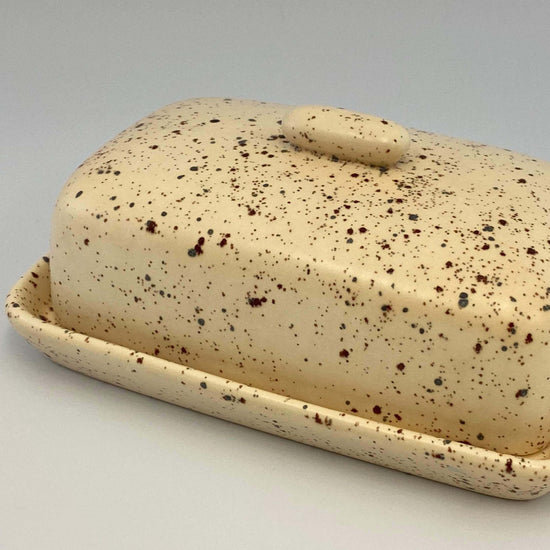 Butter Dish with Speckled Honey Glaze