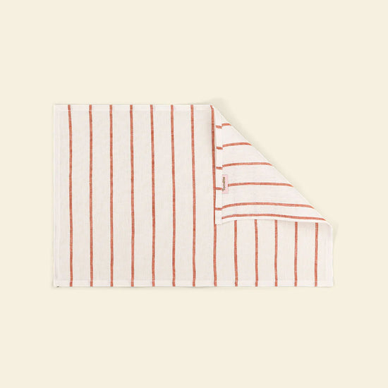 The Orange & White Stripes Linen Placemats (Set of 2)