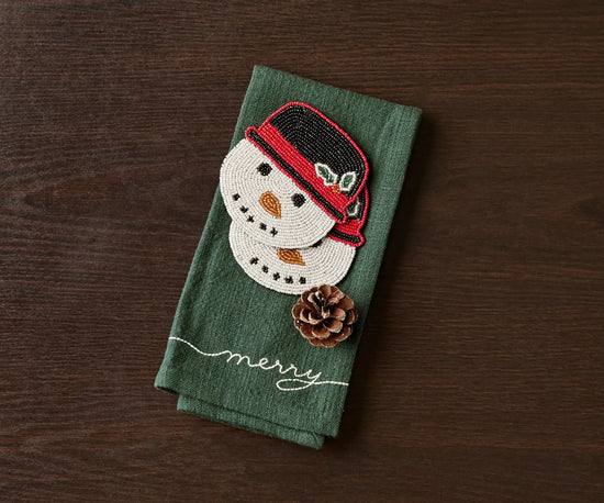 Handcrafted Snowman Beaded Coasters