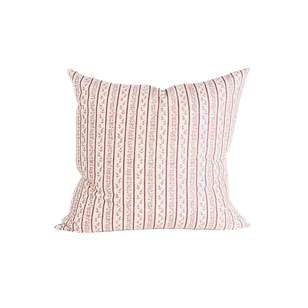 Juniper Stripe Cotton Scatter Cushion in Berry