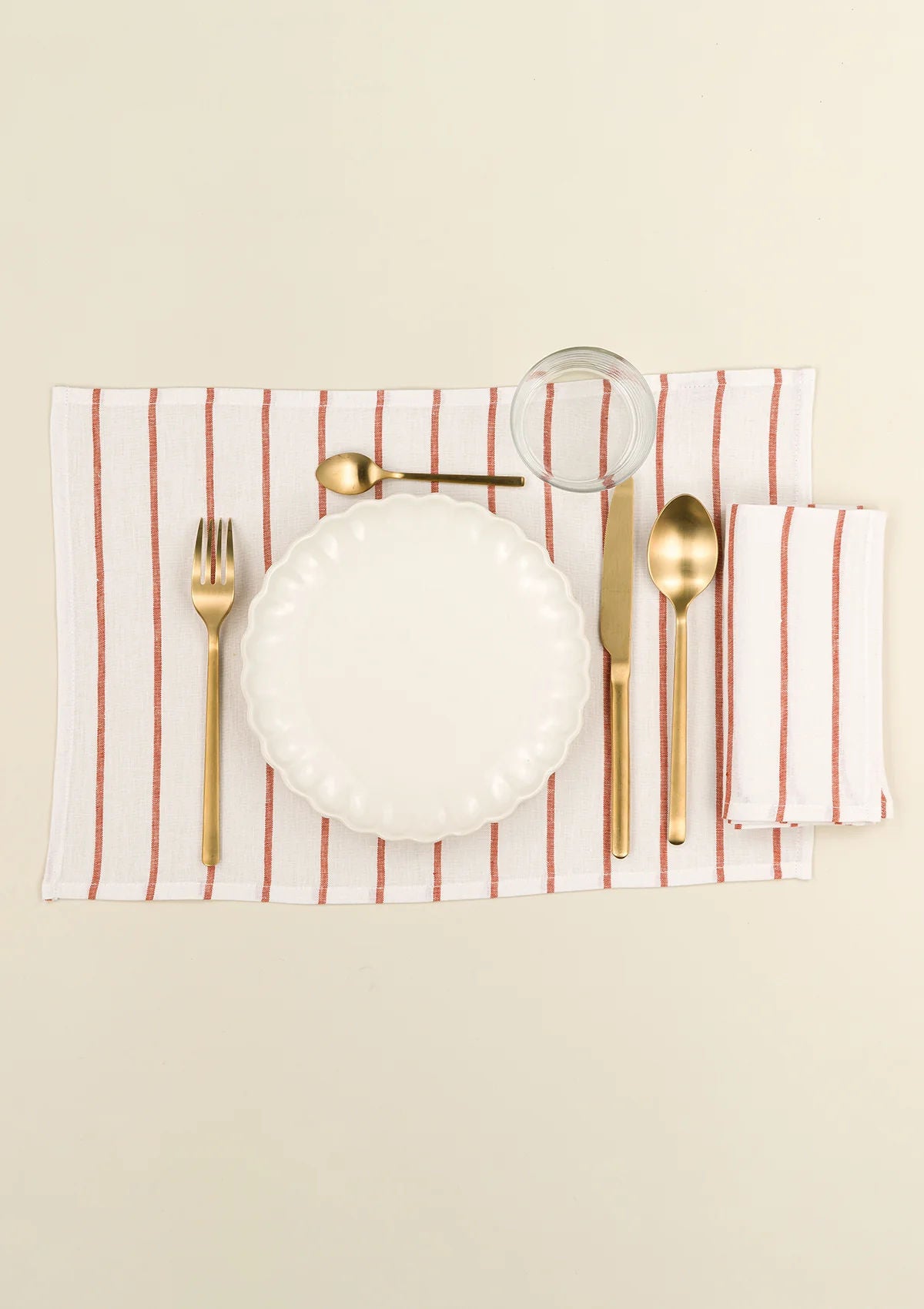 The Orange & White Stripes Linen Napkins (Set of 2)