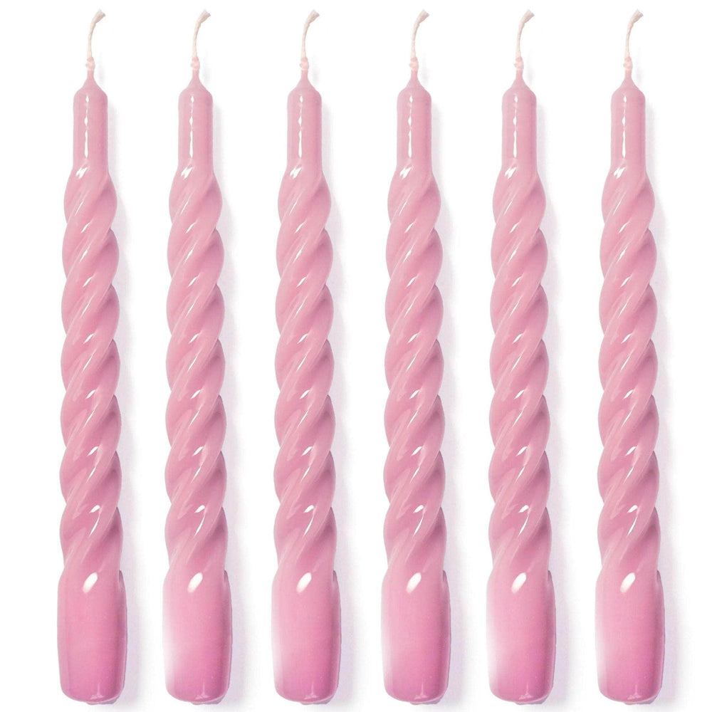 Pink Twisted Gloss Candles - Set of 6