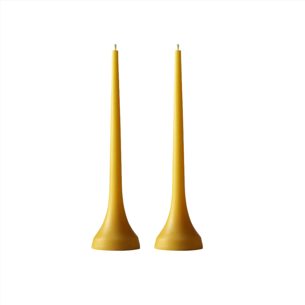 Double Dinner Candles - Yellow