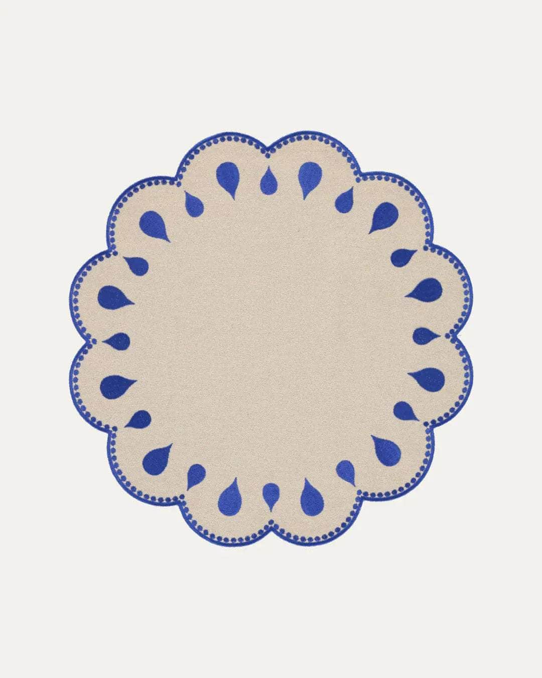 Gotas Placemat, Beige with Blue