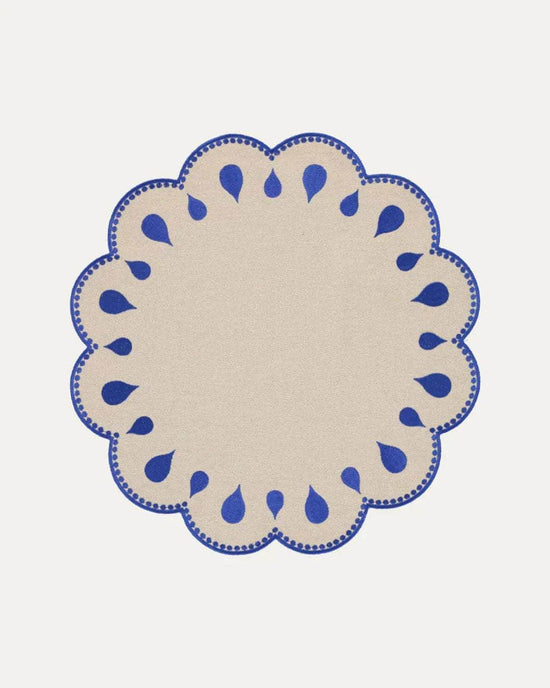 Gotas Placemat, Beige with Blue