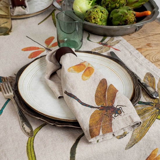 Linen Napkins LAKESIDE DRAGONFLIES Set of 6