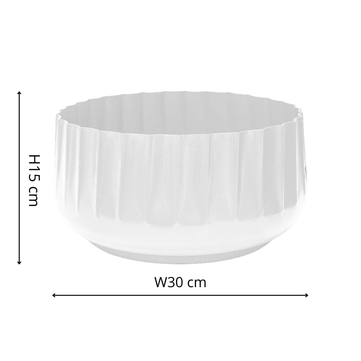 Hudson White Corrugated Bowl Planter