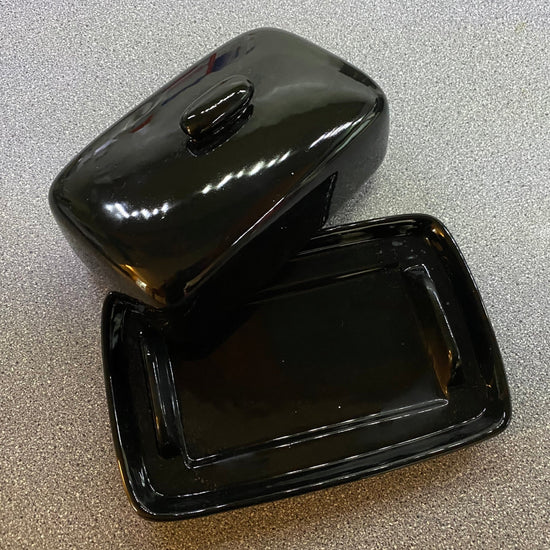 Butter Dish with Jet Black Glaze