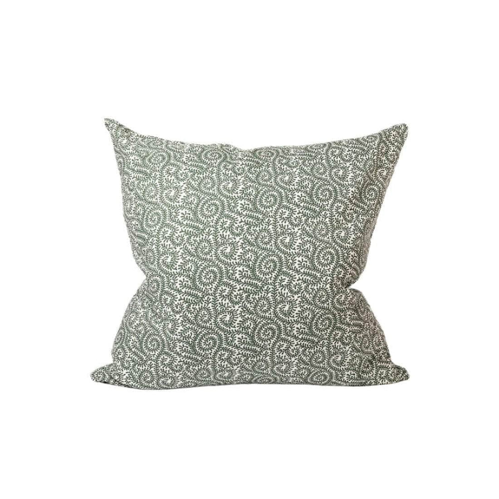 Verdure Slubbed Cotton Scatter Cushion in Green