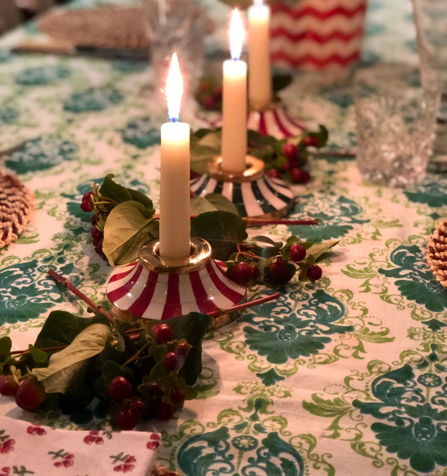 Circus Candleholder - Red - Striped