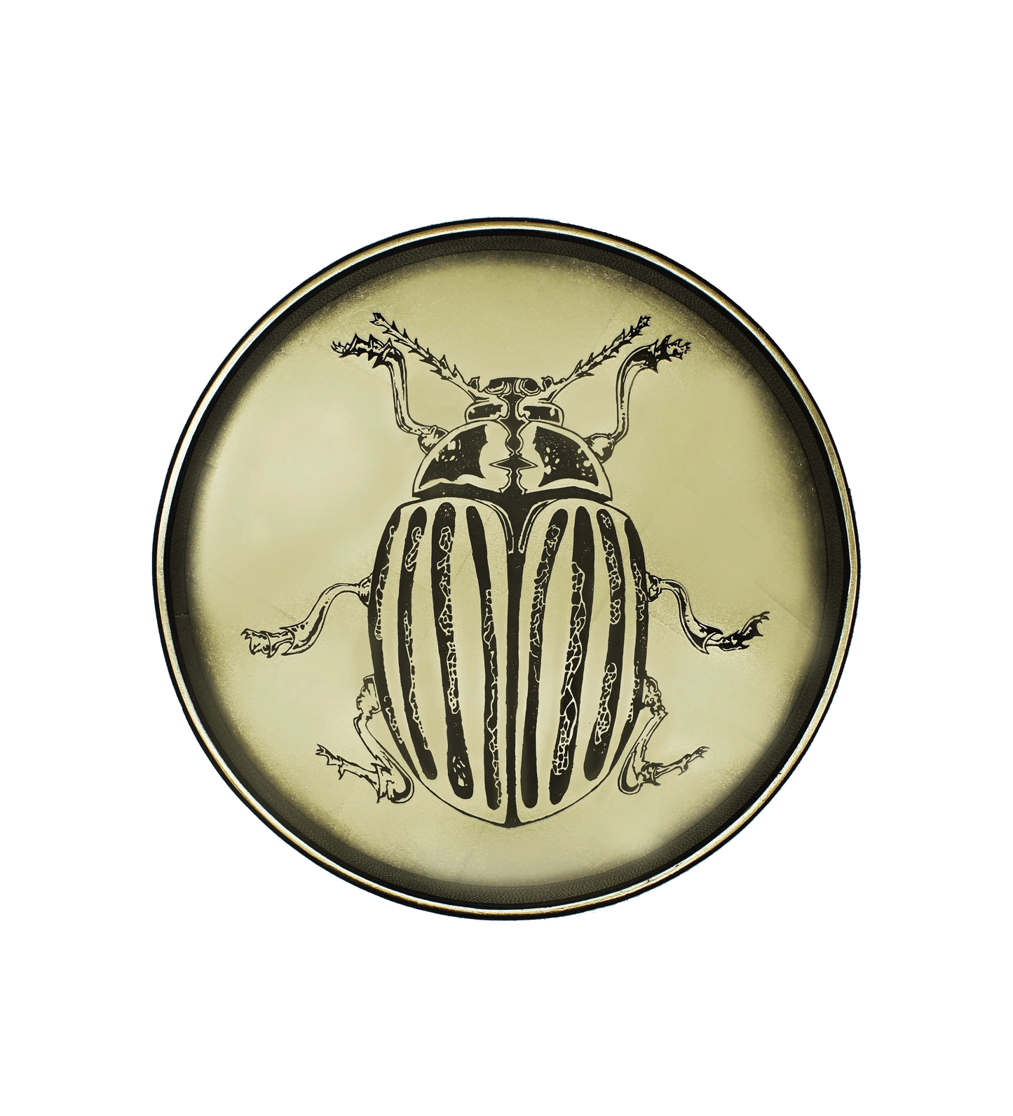 Gold Faux Leather Scarab Beetle Tray