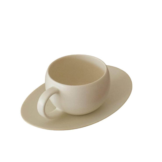 SALIU Matte white Cup and Saucer plate set