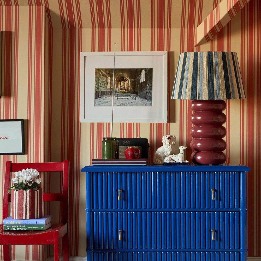 The Stripey String Lampshade - The Blue