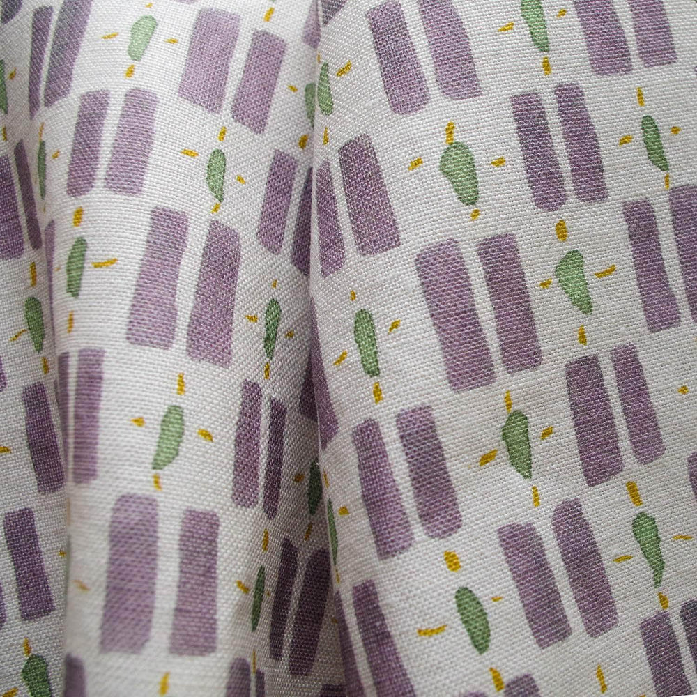 Printed Little Check Fabric - Lilac