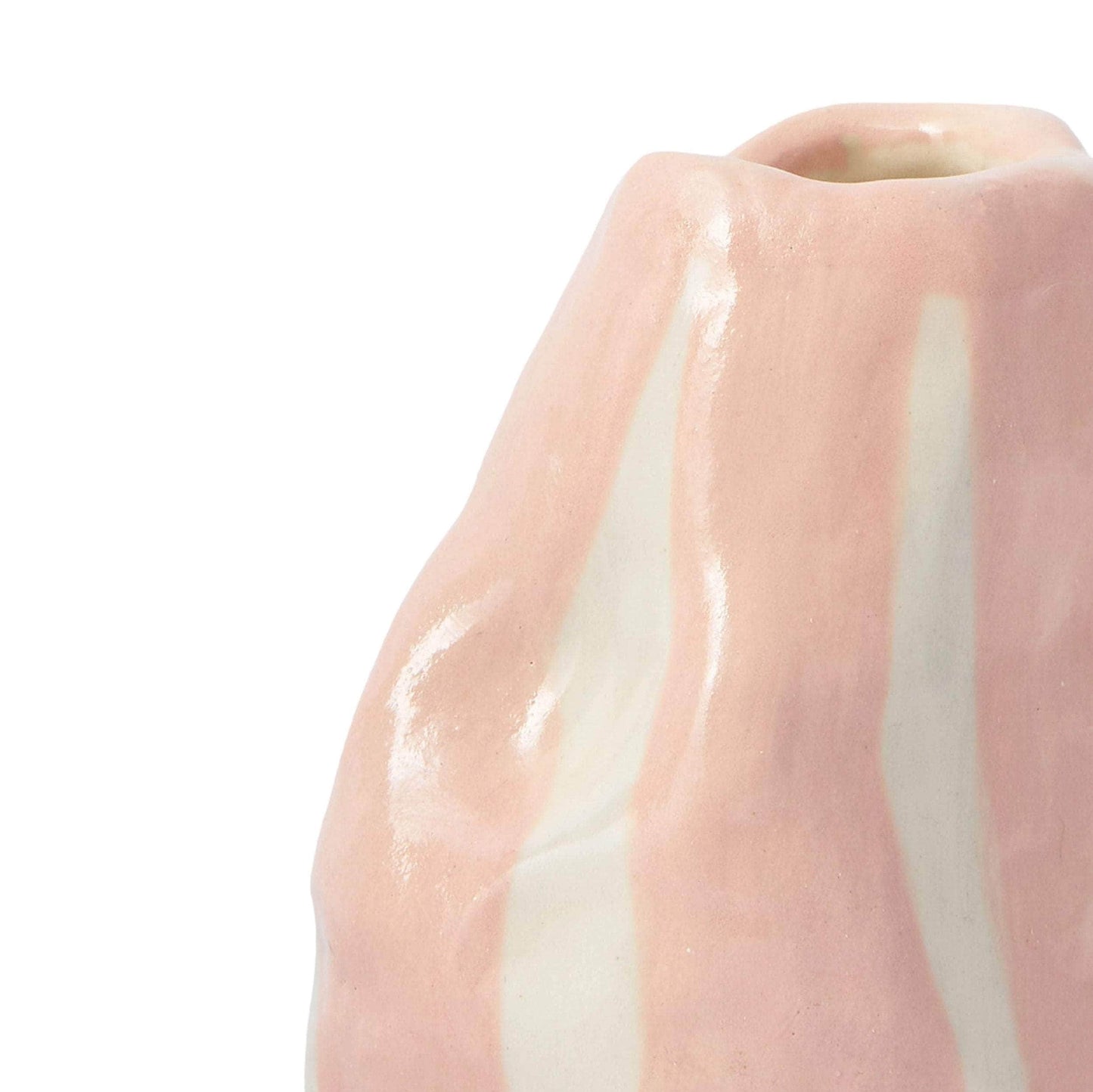 Blush Candy Stripe Candle Holder