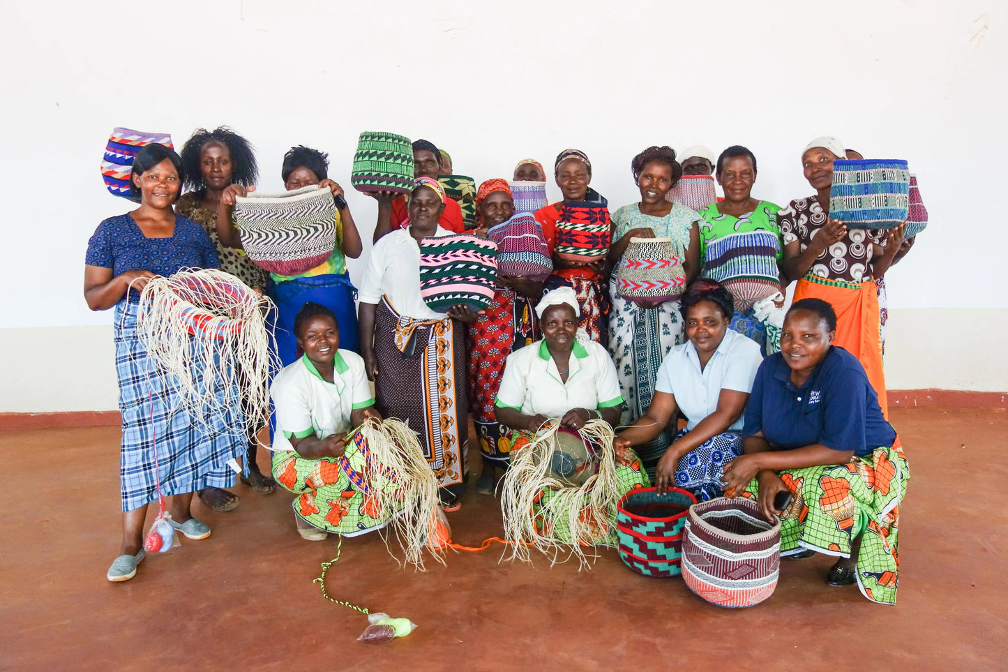 SHAKA: Extra Large Blue, Red, Green, Yellow Wool Basket