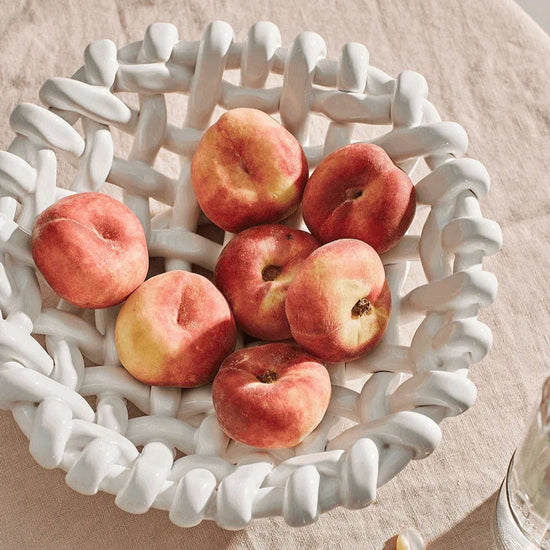 White Basketweave Bowl