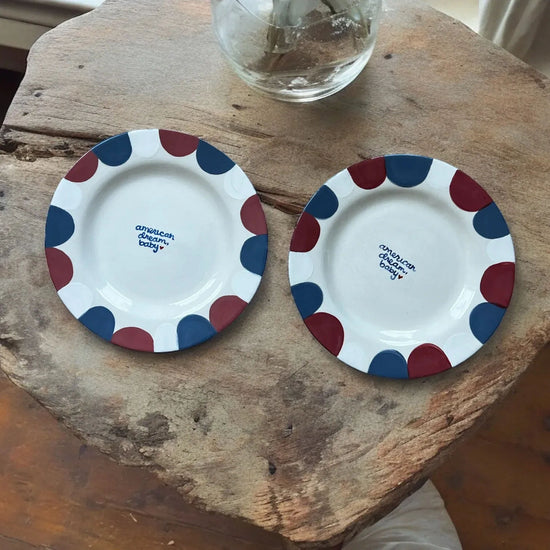 “american dream, baby” Dessert Plates - Set of Two