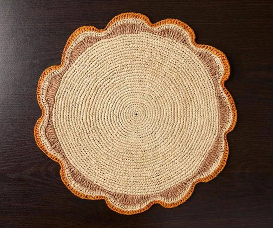 Eco-Friendly Custom Made Placemats & Crocheted Raffia Coasters - Handmade Table Mats