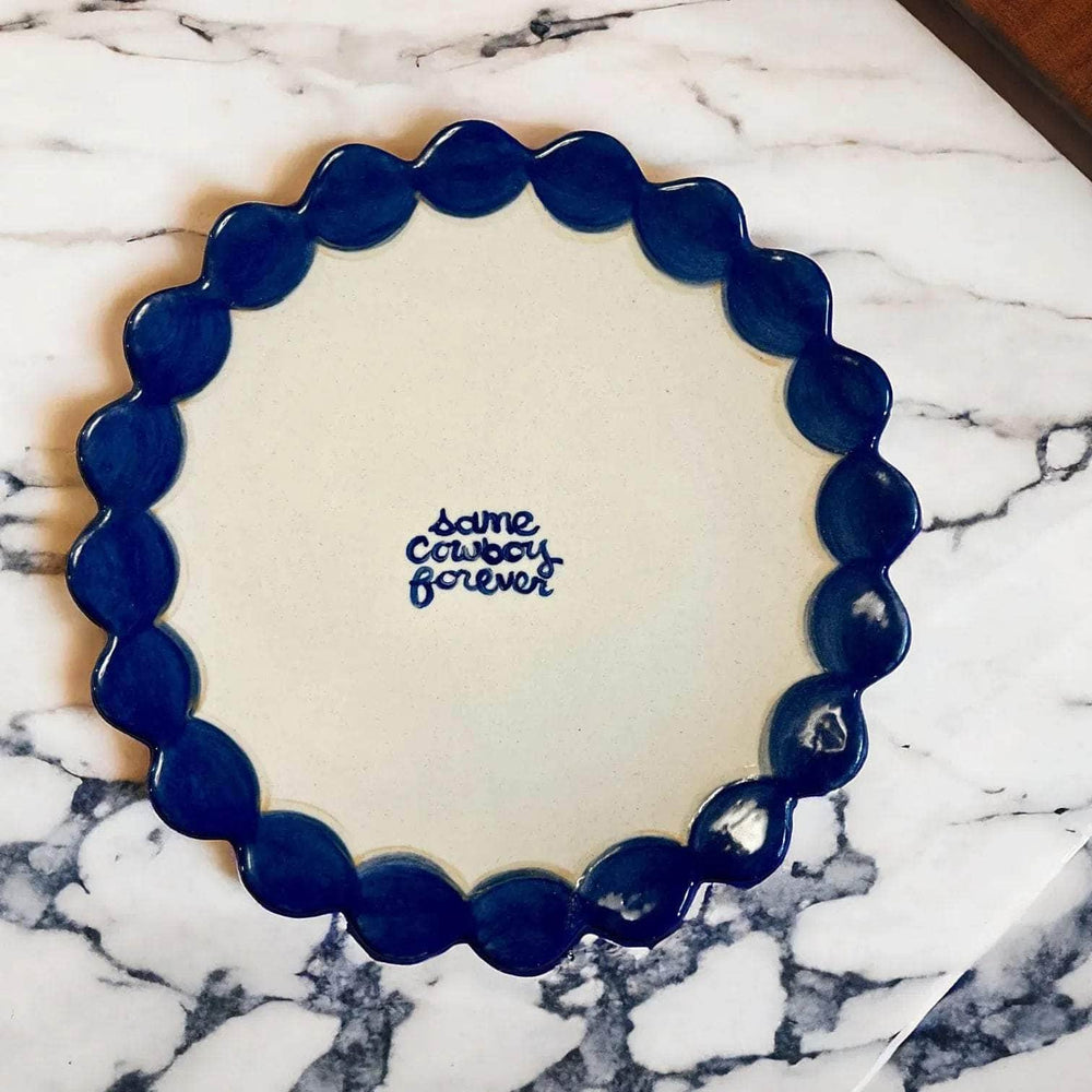 "Same Cowboy Forever" Scalloped Dessert Plate