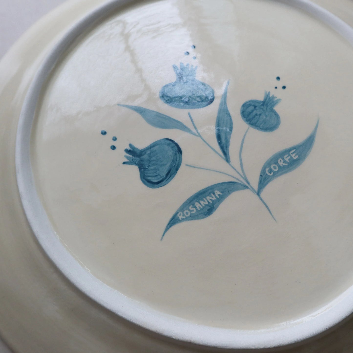 Large Pomegranate Plate - Teal