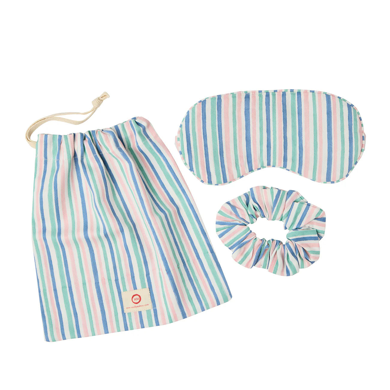 Night-time Scrunchie & Eye Mask Stripe Multi Set