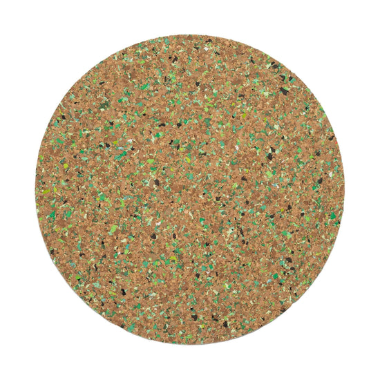 Green Round Speckled Cork Placemat