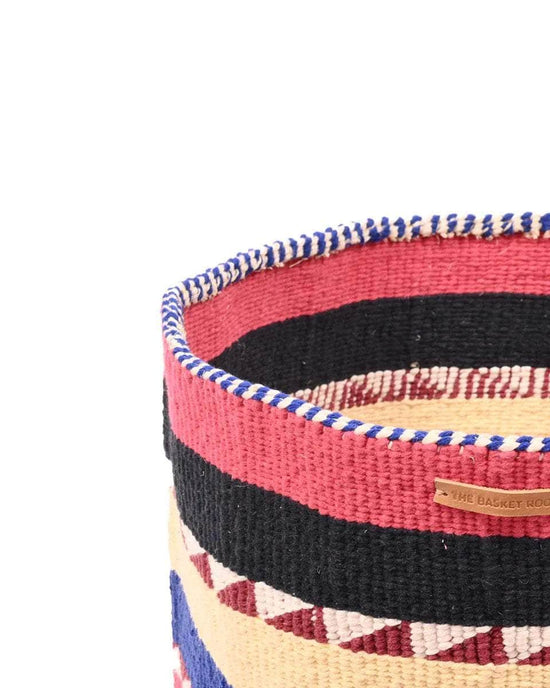 SAWA: Extra Large Red, Black, Blue, Yellow Wool Basket