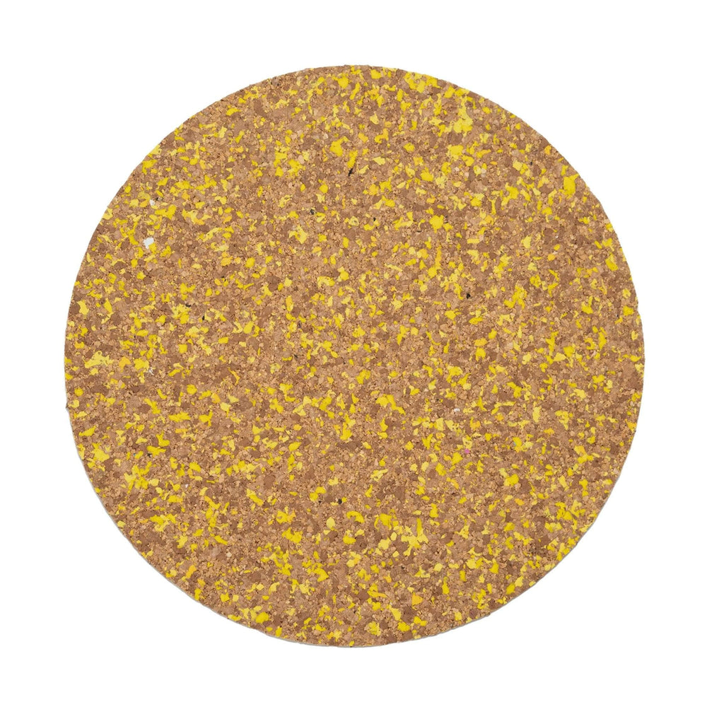 Yellow Round Speckled Cork Placemat