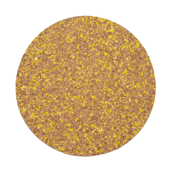 Yellow Round Speckled Cork Placemat