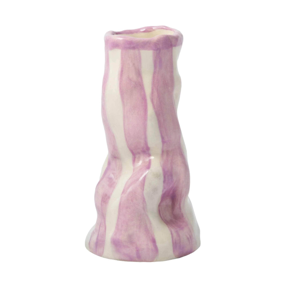 Violet Candy Stripe Vase