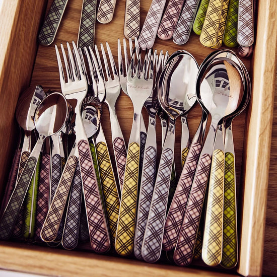 Tartan Cutlery, 4 Piece Set, Pink