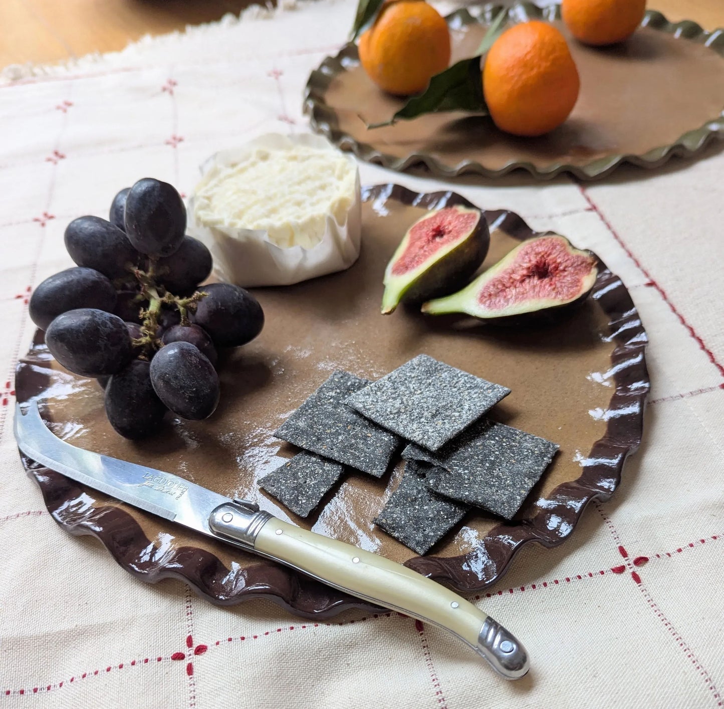 Chocolate Brown Edged Frill Platter