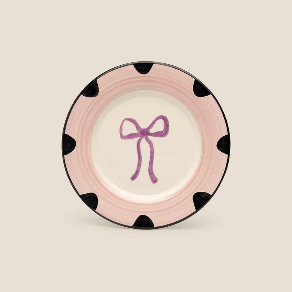 Dessert Plate Pink Bow