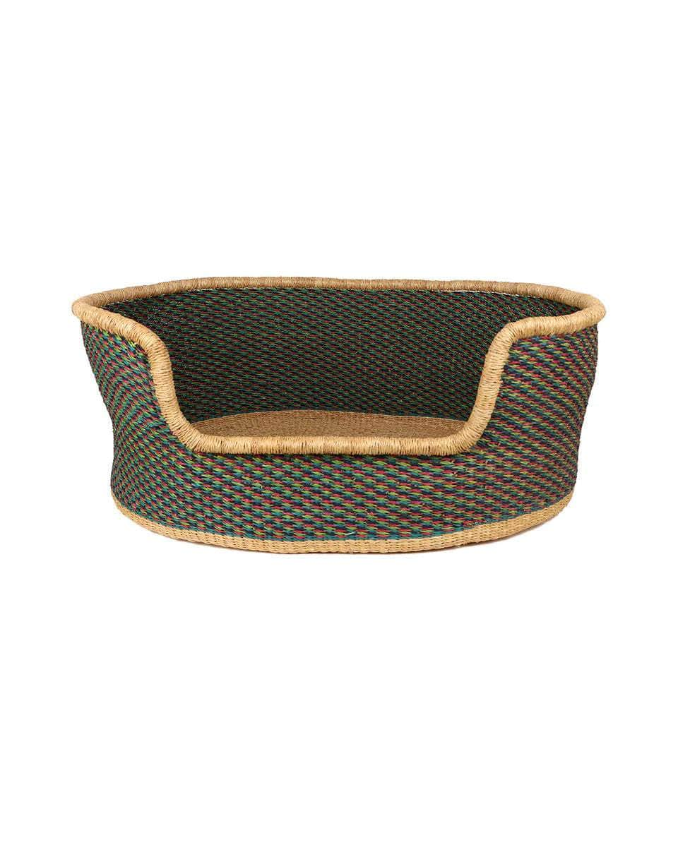 KAKOUTAN: Blue & Green Dog Basket - Large