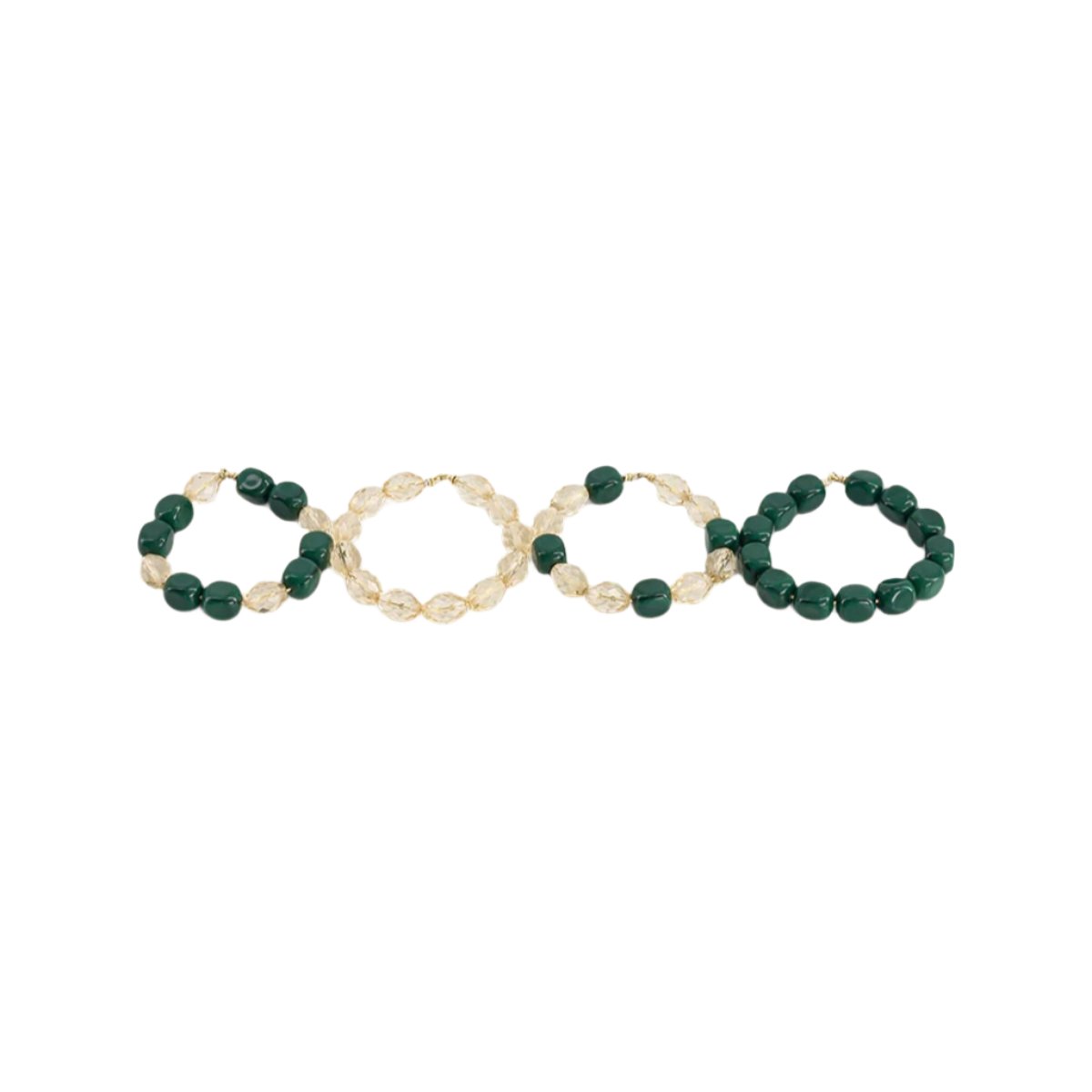 The Emerald & Daffodil Beaded Napkin Rings (set of 4)