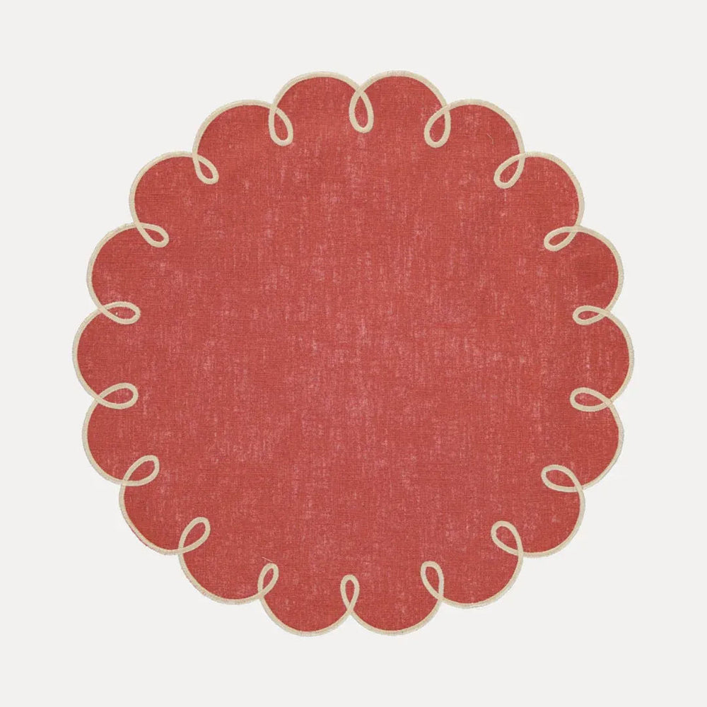 Lisboa Placemat, Terracotta with Off-White