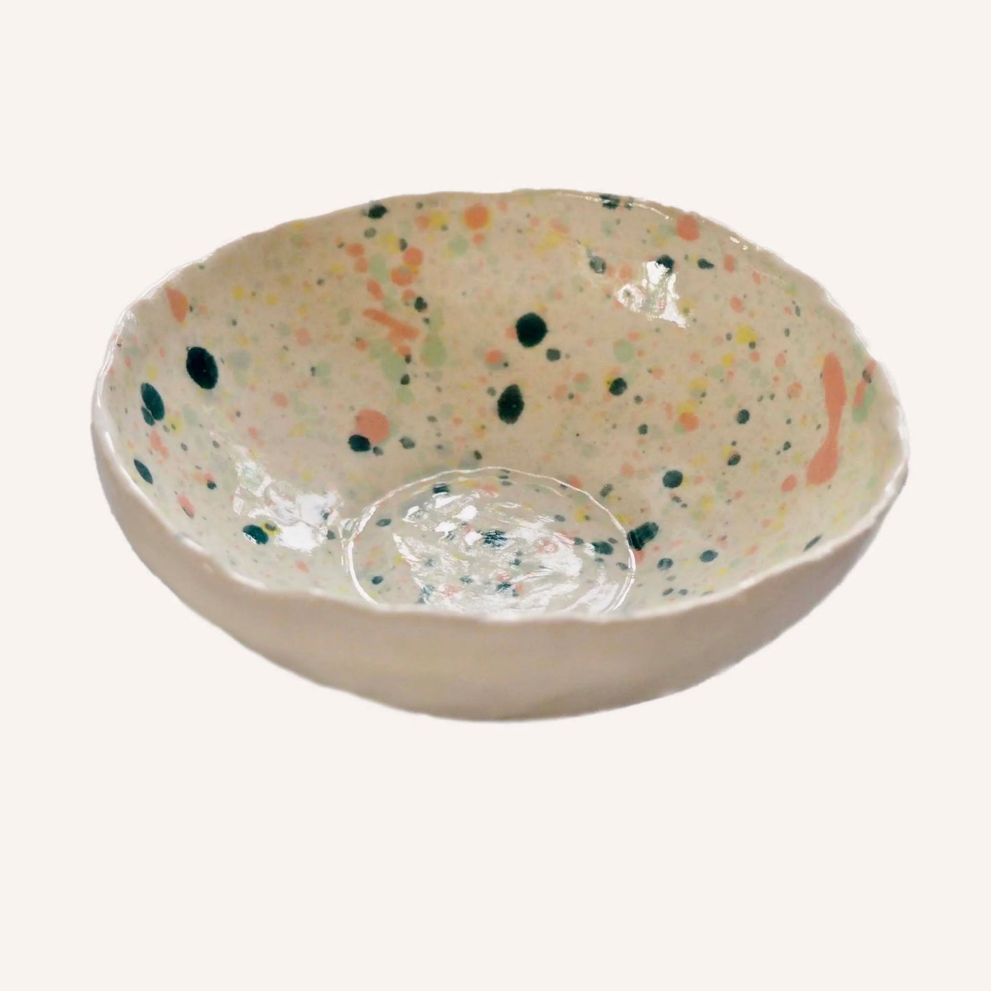 Handmade Mini Rainbow Splatter Ceramic Ring Dish