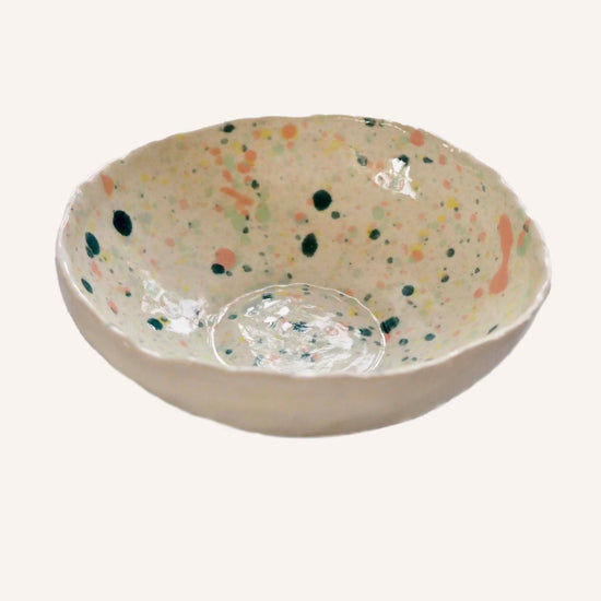 Handmade Mini Rainbow Splatter Ceramic Ring Dish