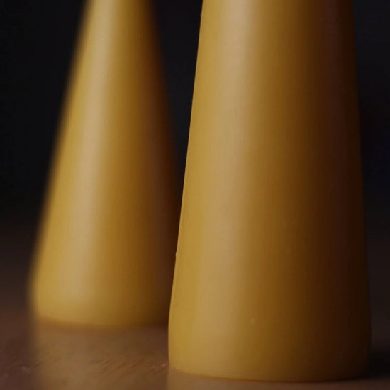 Double Cone Candles - Yellow