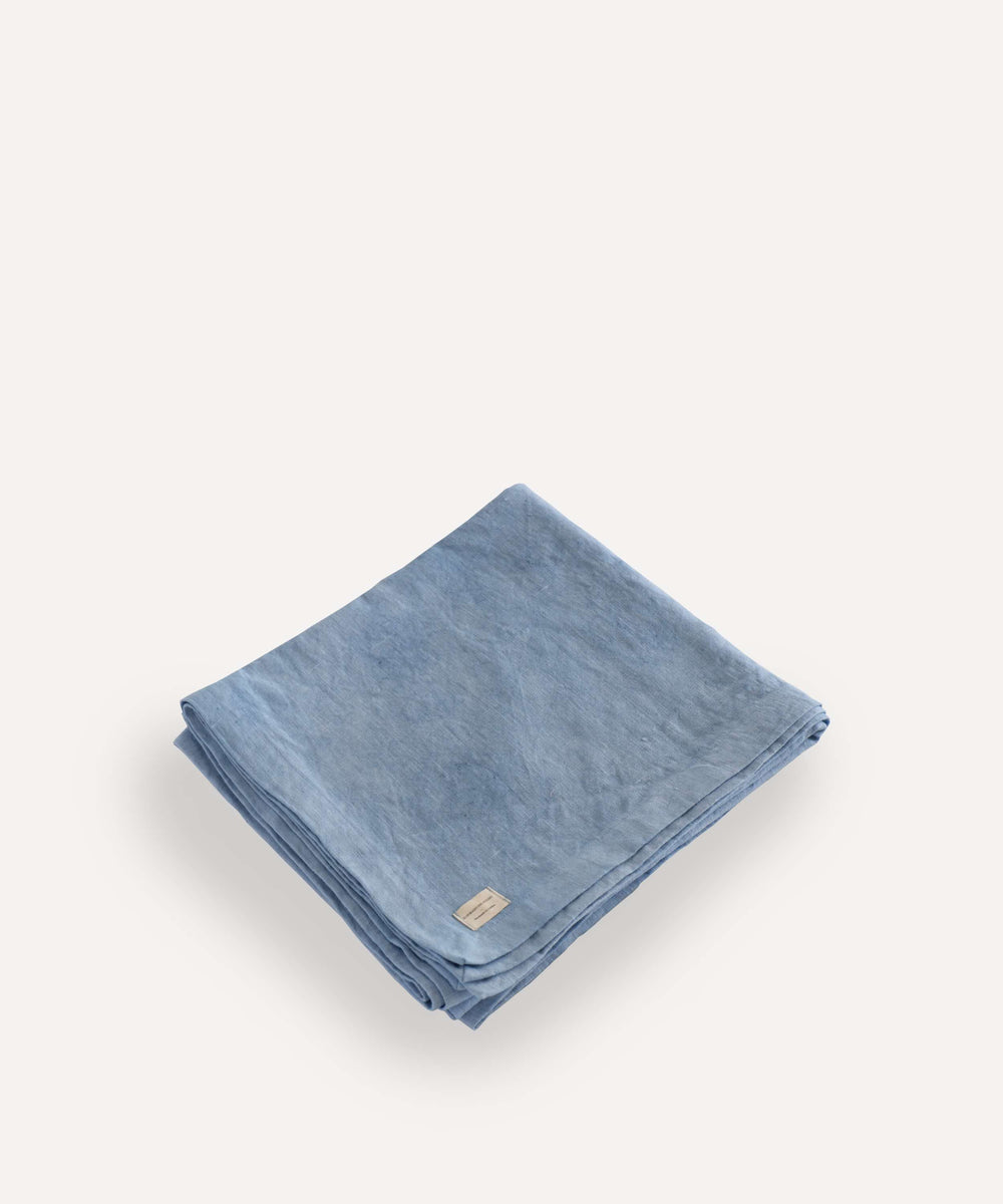 Linen Throw in Blue