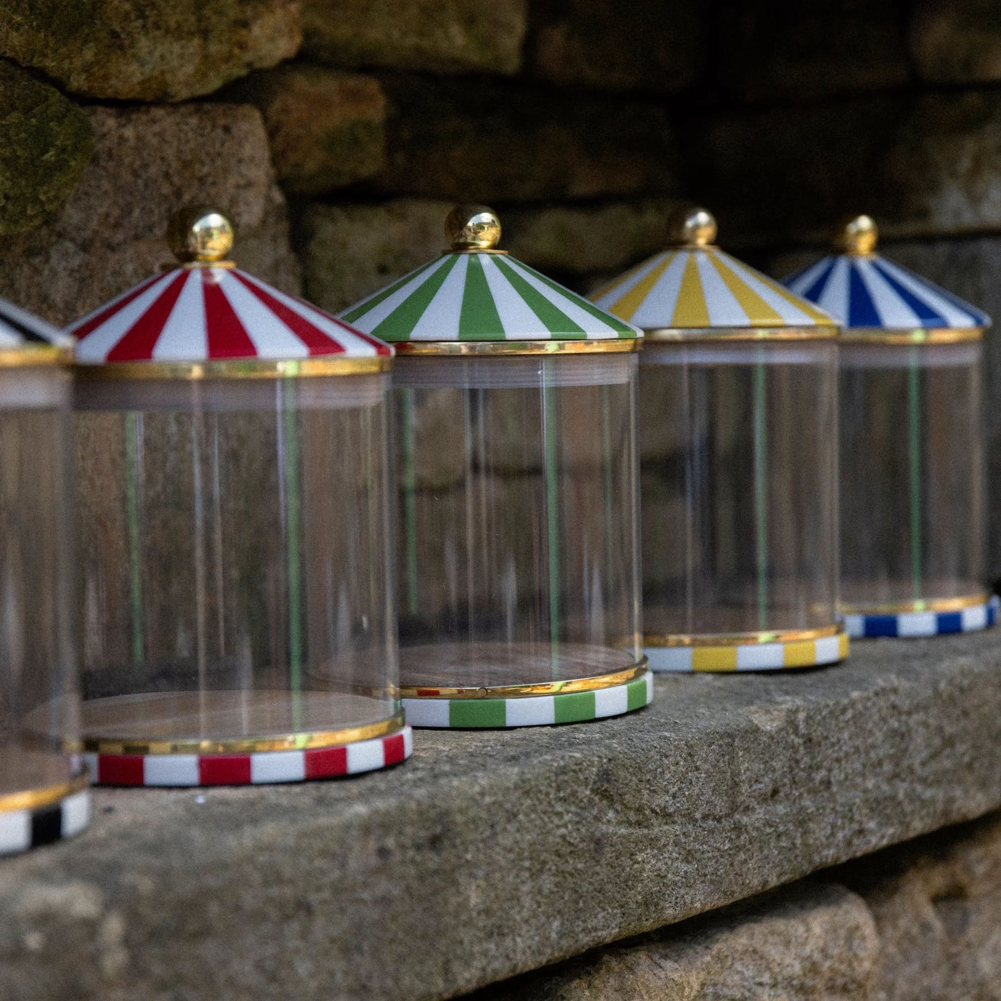 Circus Storage Jar - Green and White