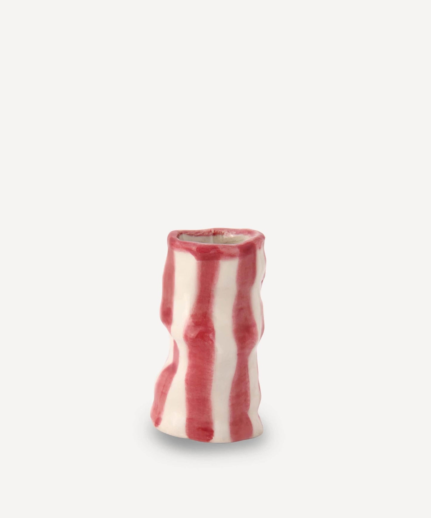 Ruby Candy Stripe Candle Holder