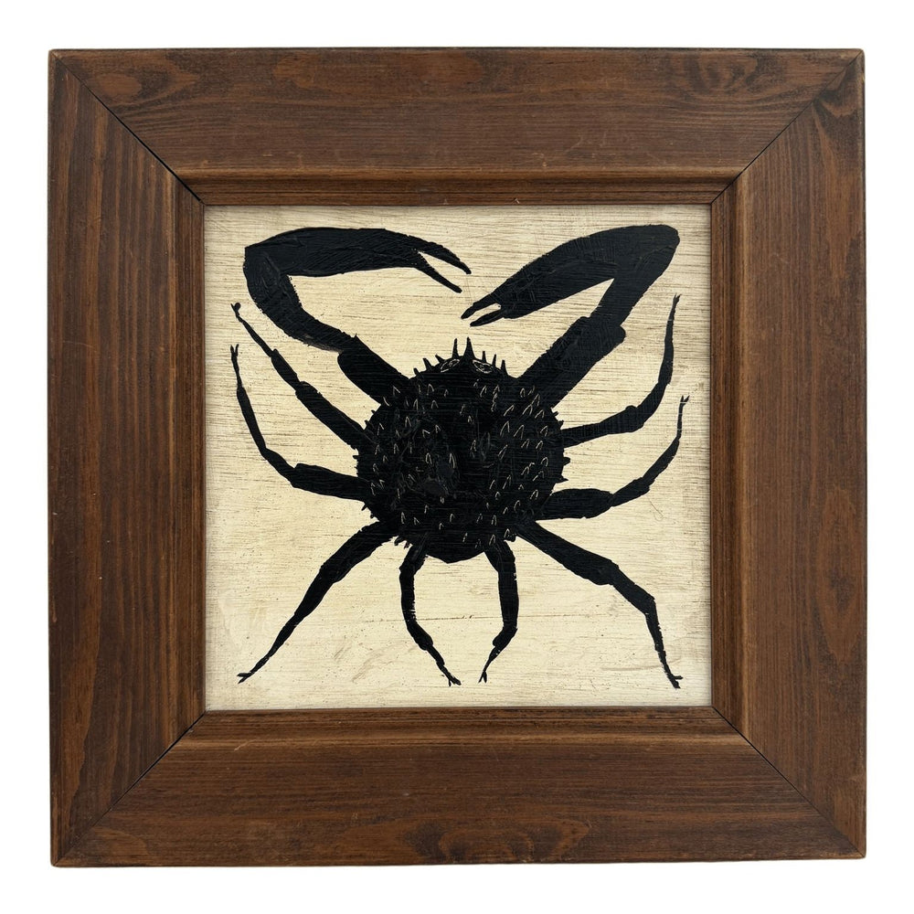 Tabby Booth Original Painting 'SPIDERCRAB' in Antique Frame