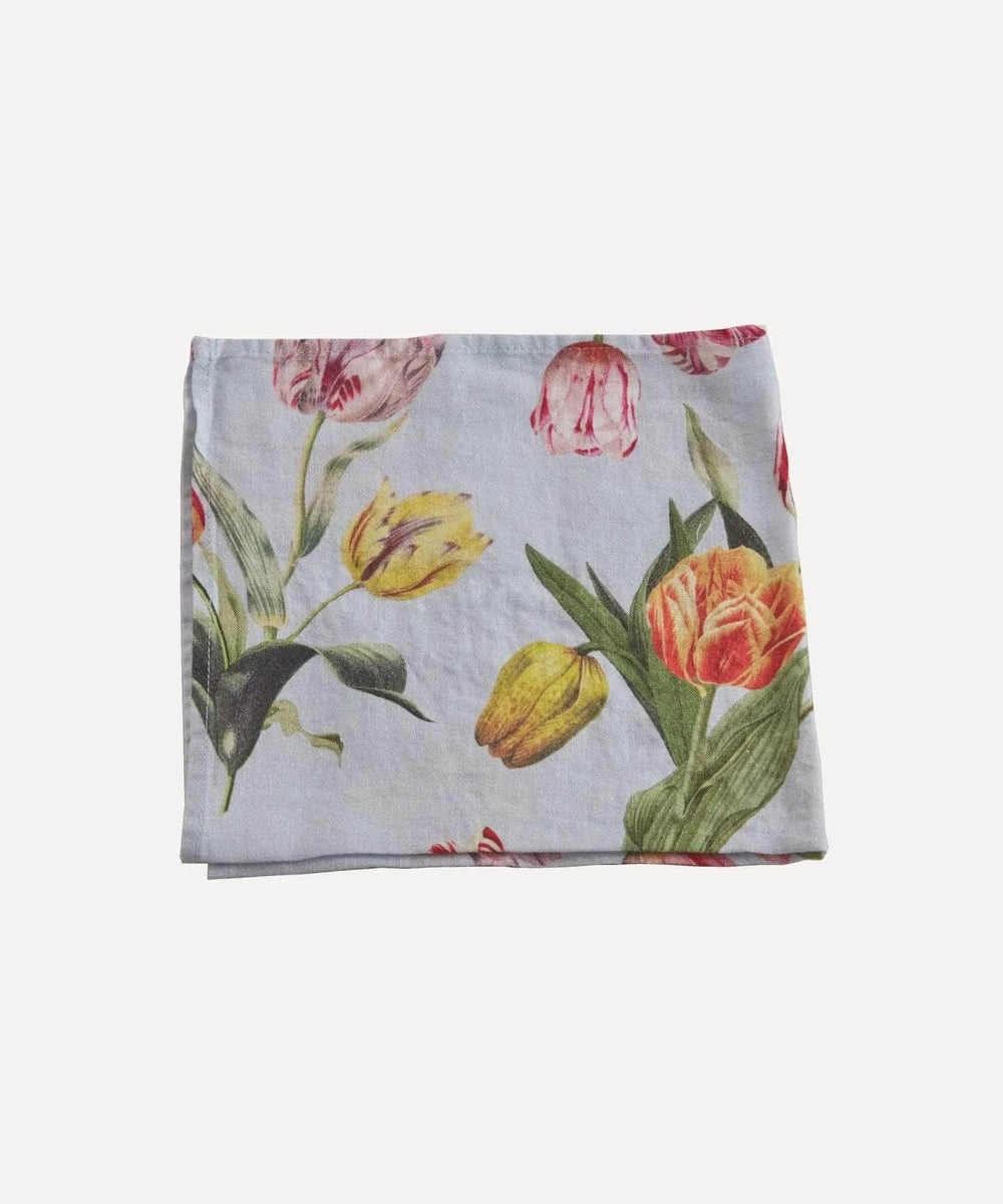 The Tulips Linen Napkin - Blue