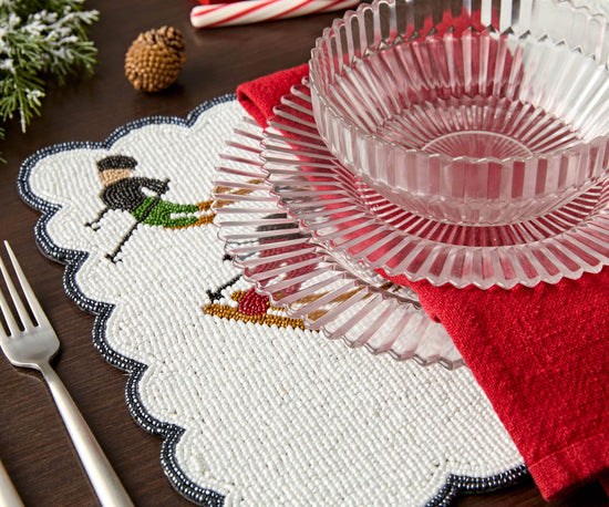 Winter Ski Resort Christmas Table Runner & Christmas placemats Set