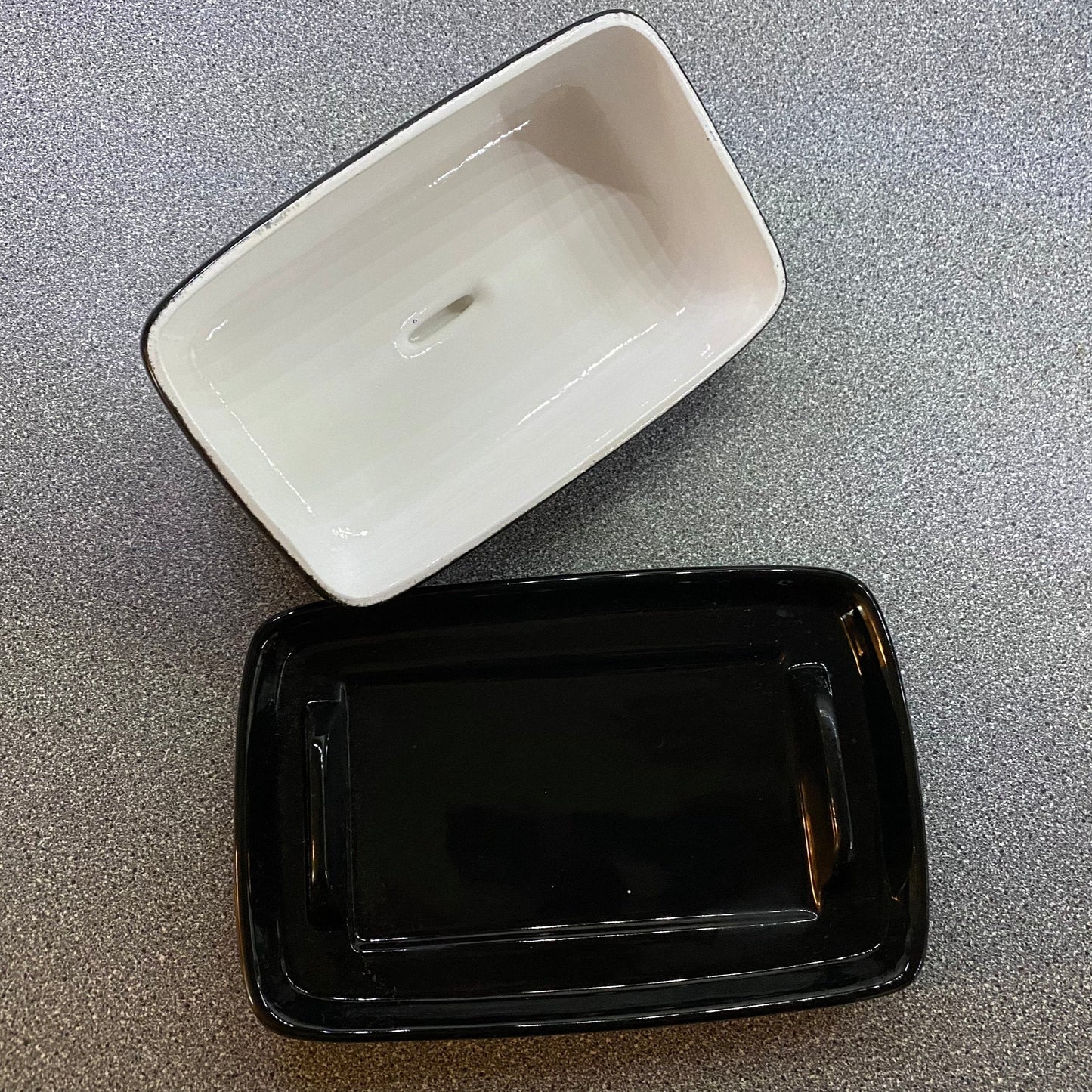 Butter Dish with Jet Black Glaze